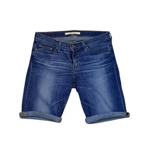 Big Star Womens Denim Mid-Length Jean Shorts Size 28 Blue Wash 99% Cotton & 1% S